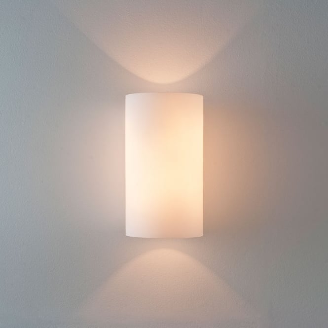Cyl 260 wall light white opal glass polished chrome