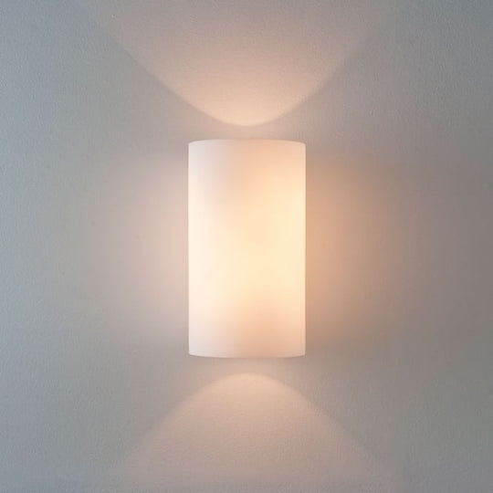 Cyl 260 wall light white opal glass polished chrome