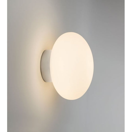 Zeppo bathroom Wall Light polished chrome white opal glass shade