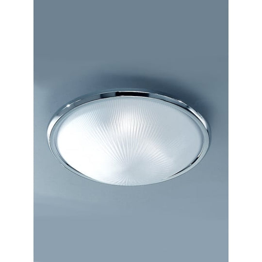 400mm Circular Flush ceiling light Chrome finish