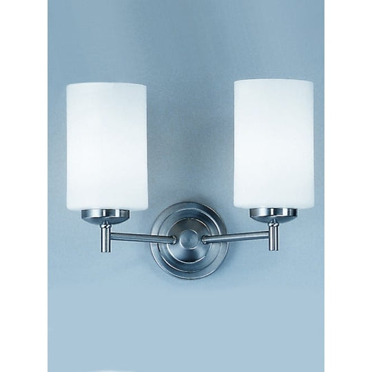 matt nickel 2 glass wall light