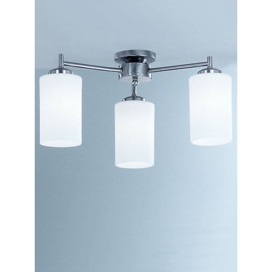 3 down glass ceiling light matt nickel finish