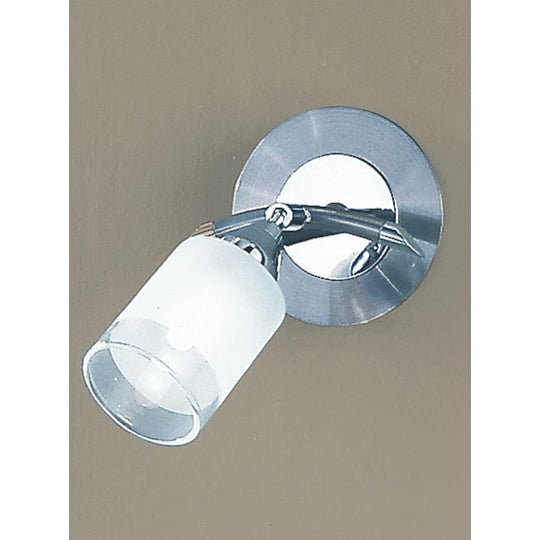 polished chrome satin nickel glass wall light