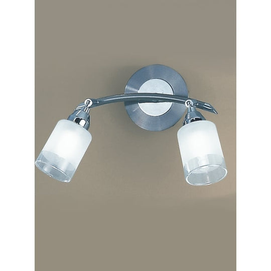 polished chrome satin nickel 2 glass wall light