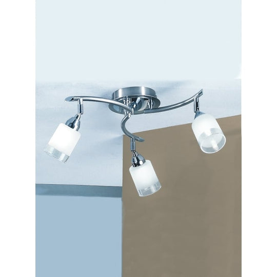 polished chrome satin nickel 3 glass ceiling light