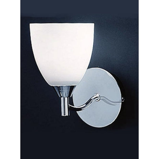 wall light polished chrome satin opal glass