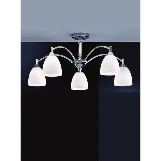 satin opal glass polished chrome ceiling light