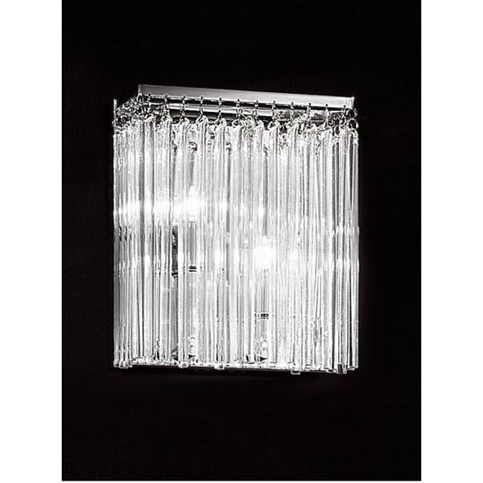 polished chrome wall 2 light glass