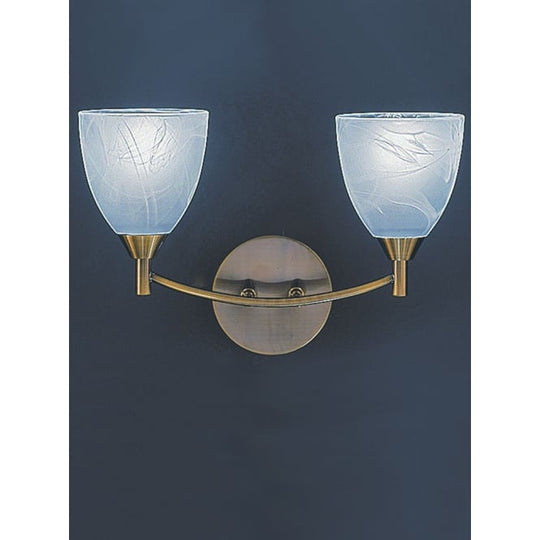 bronze finish wall light alabaster effect glass