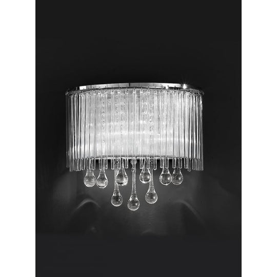 flush glass teardrops crystal wall light