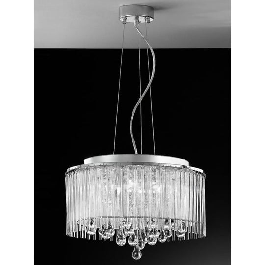 400mm glass teardrops crystal 6 light pendant