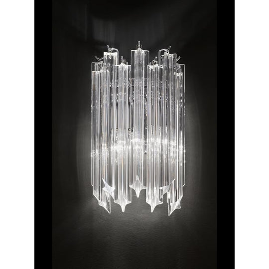 Italian anglecut crystal glass rods wall light