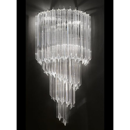 Italian angle cut crystal glass rods wall light