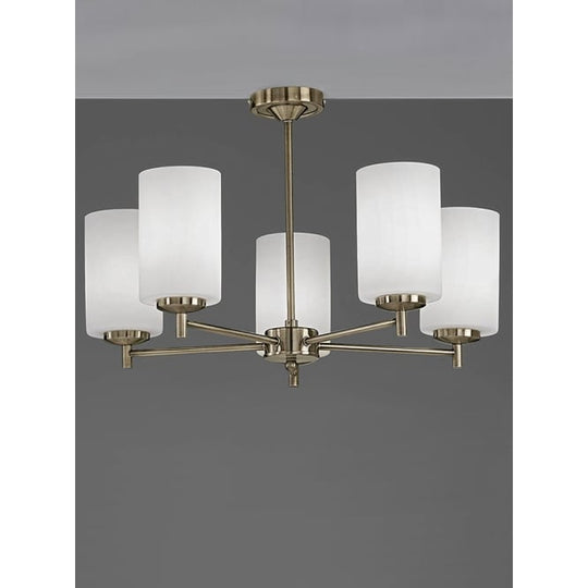 bronze finish glass shade ceiling 5 light