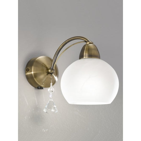 bronze finish crystal glass wall light