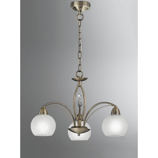 bronze finish crystal glass 3 light pendant