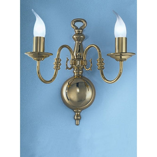 polished brass finish 1 candle wall light