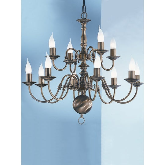 bronze finish 12 candle light chandelier