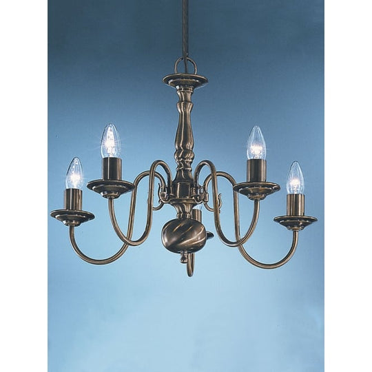 bronze finish 5 candle light chandelier