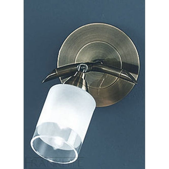 bronze finish glass shade wall light
