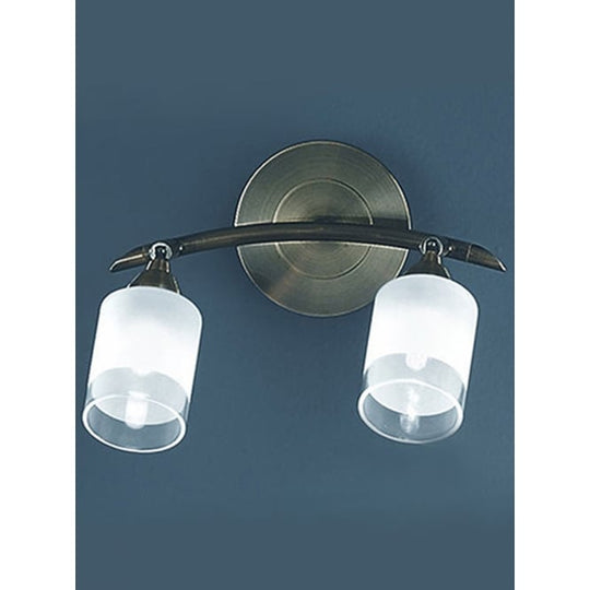 bronze finish 2 glass shade wall light