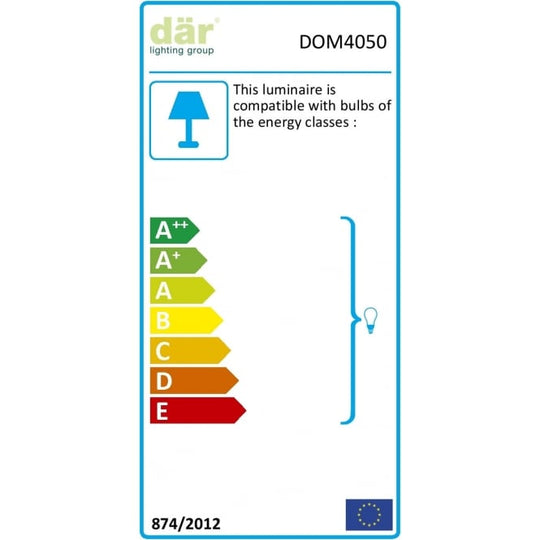 Domain Table Lamp Quartz Glass complete with Shade DOM12