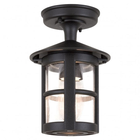 Hereford Flush Wall Down Lantern in a black finish