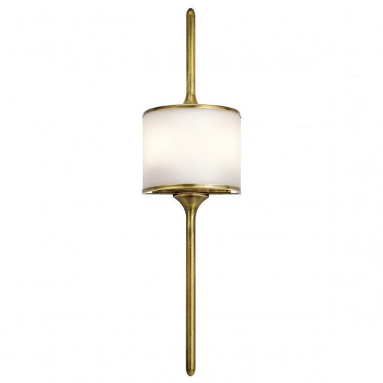 Mona Large 2 Light Wall Light In Natural Brass Finish