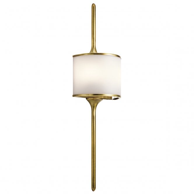 Mona Large 2 Light Wall Light In Natural Brass Finish