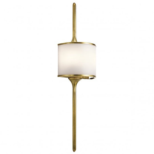 Mona Large 2 Light Wall Light In Natural Brass Finish