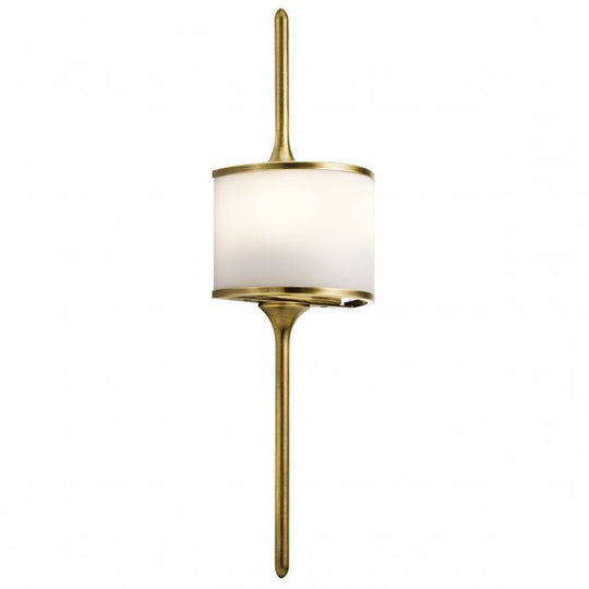 Mona Small 2 Light Wall Light In Natural Brass Finish