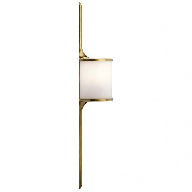 Mona Small 2 Light Wall Light In Natural Brass Finish