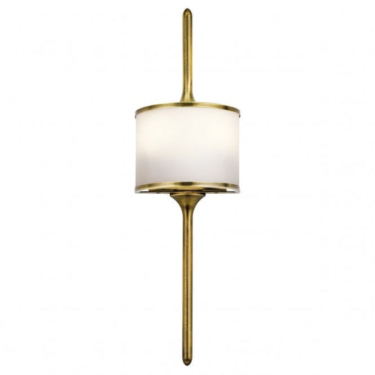 Mona Small 2 Light Wall Light In Natural Brass Finish