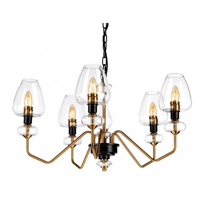 Armand 5 Light Chandelier - Aged Brass