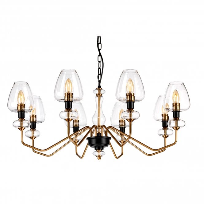 Armand 8 Light Chandelier - Aged Brass