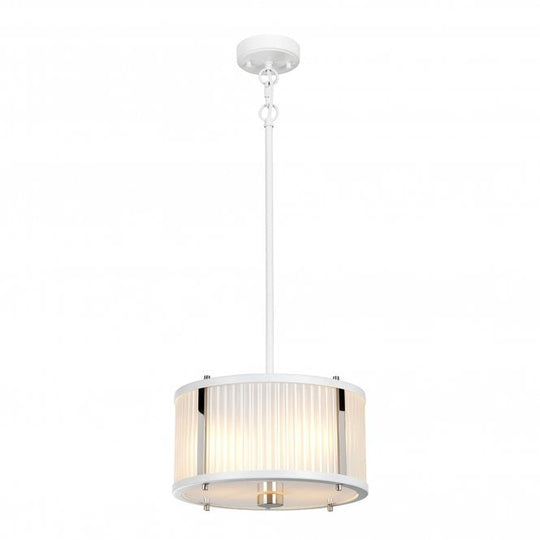 Corona 2 Light Pendant - White Polished Nickel