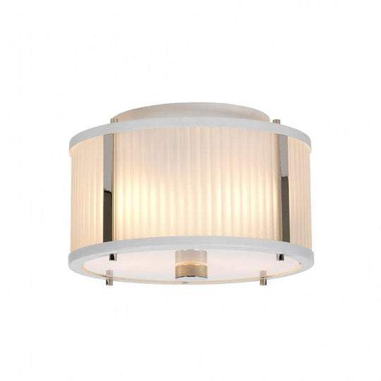 Corona 2 Light Pendant - White Polished Nickel
