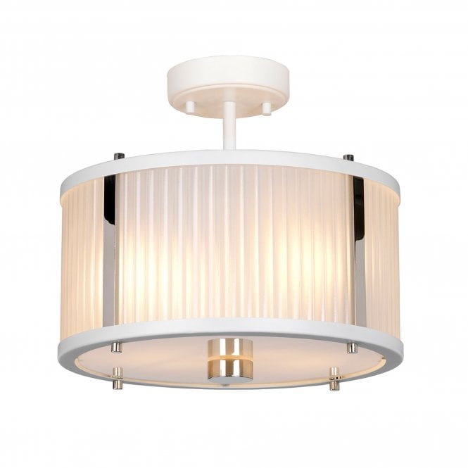 Corona 2 Light Pendant - White Polished Nickel