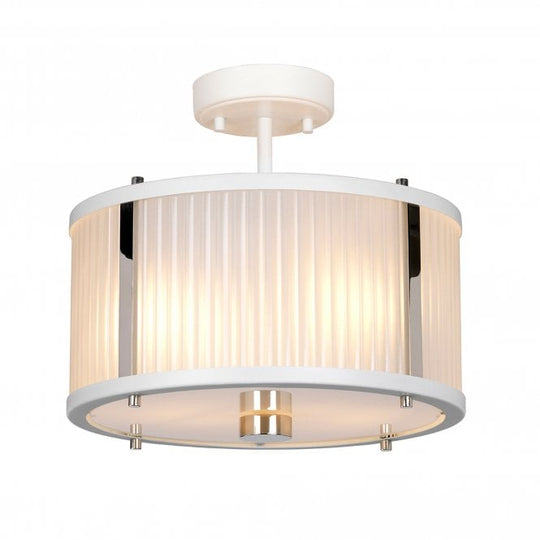 Corona 2 Light Pendant - White Polished Nickel