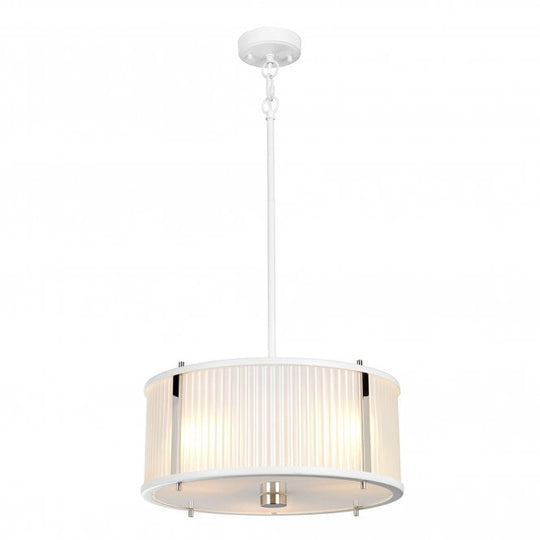 Corona 3 Light Pendant - White Polished Nickel