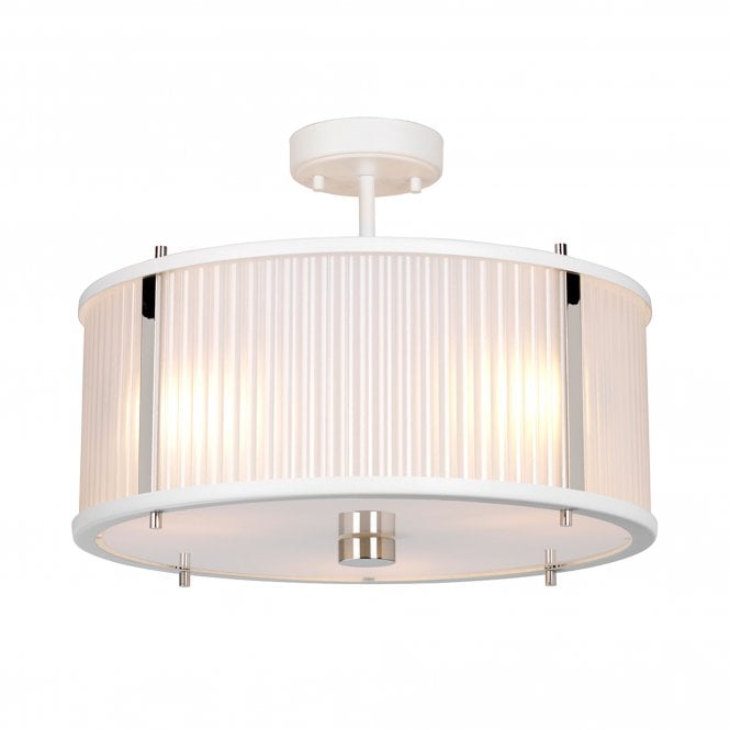 Corona 3 Light Pendant - White Polished Nickel