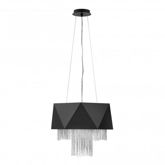 Zuma 6 Light Pendant Satin Black/ Silver