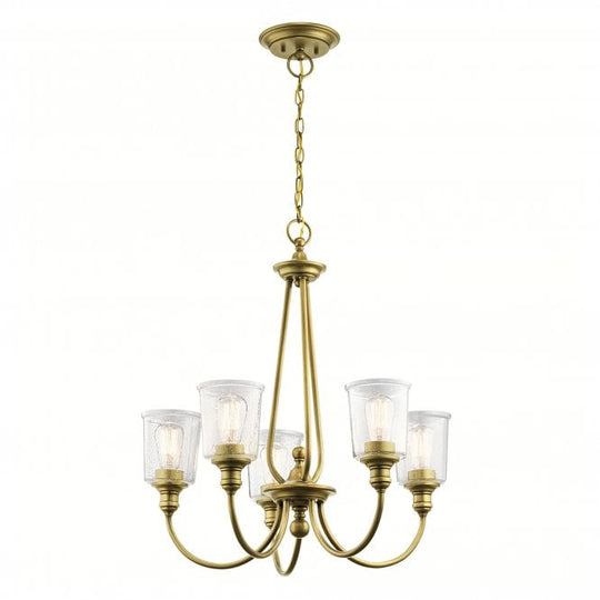 Waverly 5 Light Chandelier - Natural Brass