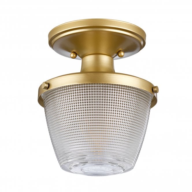Dublin 1 Light Semi-Flush Mount - Painted Natural Brass