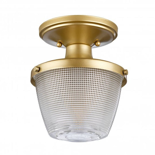 Dublin 1 Light Semi-Flush Mount - Painted Natural Brass