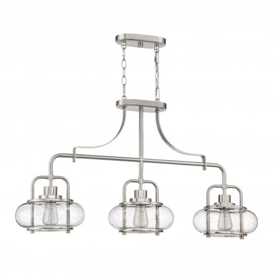 Trilogy 3 Light Island Pendant - Brushed Nickel