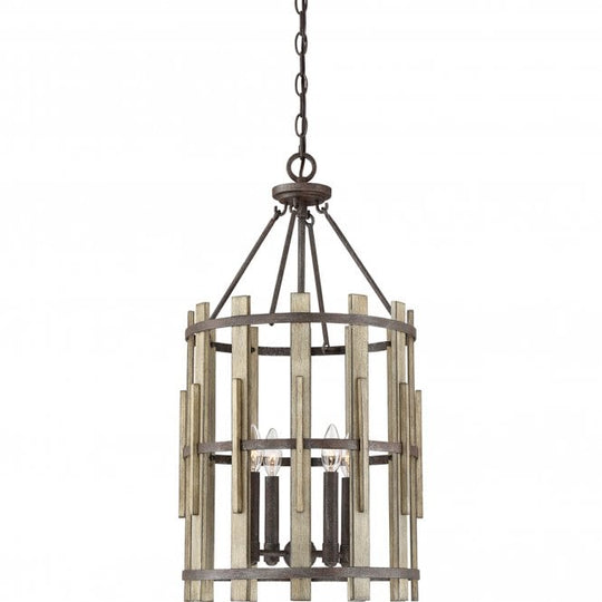 Wood Hollow 4 Light Chandelier Rustic Black