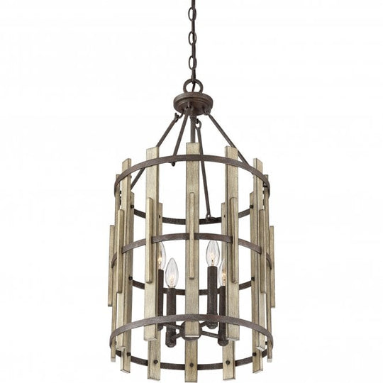 Wood Hollow 4 Light Chandelier Rustic Black