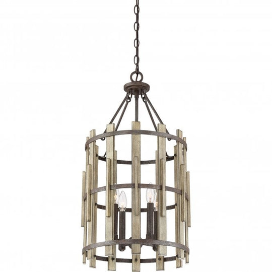 Wood Hollow 4 Light Chandelier Rustic Black