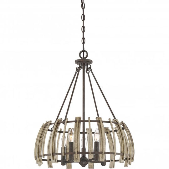 Wood Hollow 5 Light Pendant Rustic Black
